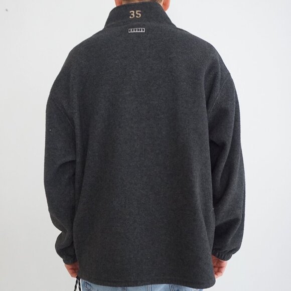 Vintage Roots Canada Gray Fleece Quarter Zip Pullover Sweater XL Made In Canada - Picture 2 of 9
